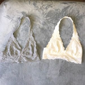 Grey and White Halter Bralettes